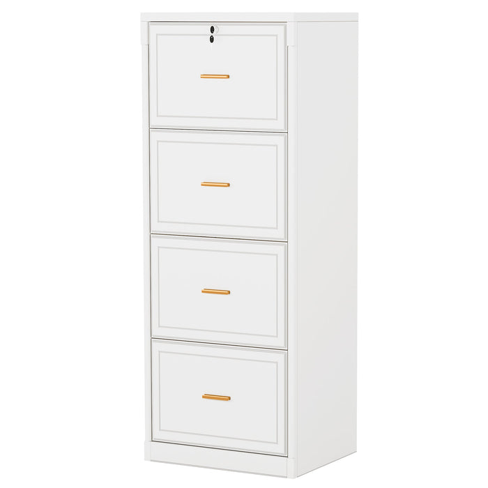 51" File Cabinet, Vertical Filing Cabinet with 4 Storage Drawers Tribesigns