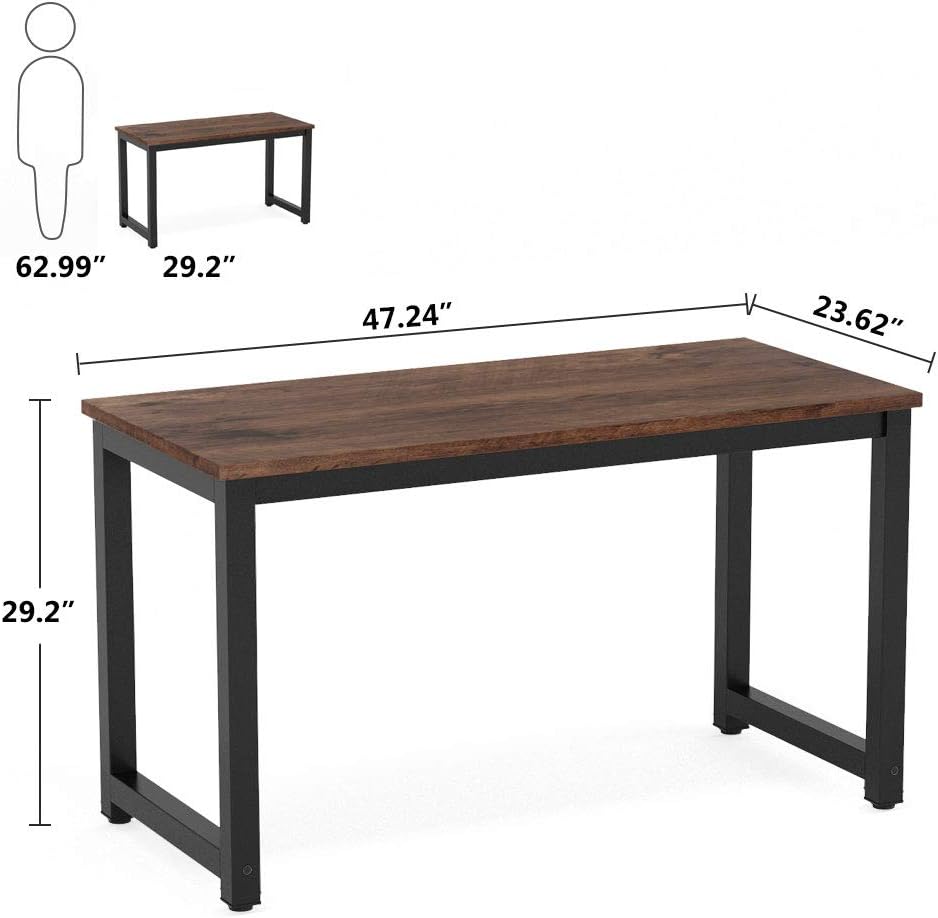 47" Vintage Computer Desk, Modern Simple Home Office Desk, Writing Table, Study Room