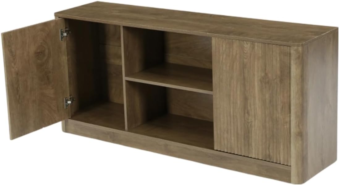 63" TV Stand, Farmhouse Entertainment Center with Storage for TVs Up to 75"