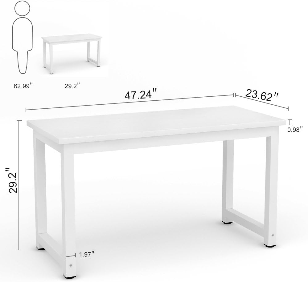 47" Vintage Computer Desk, Modern Simple Home Office Desk, Writing Table, Study Room