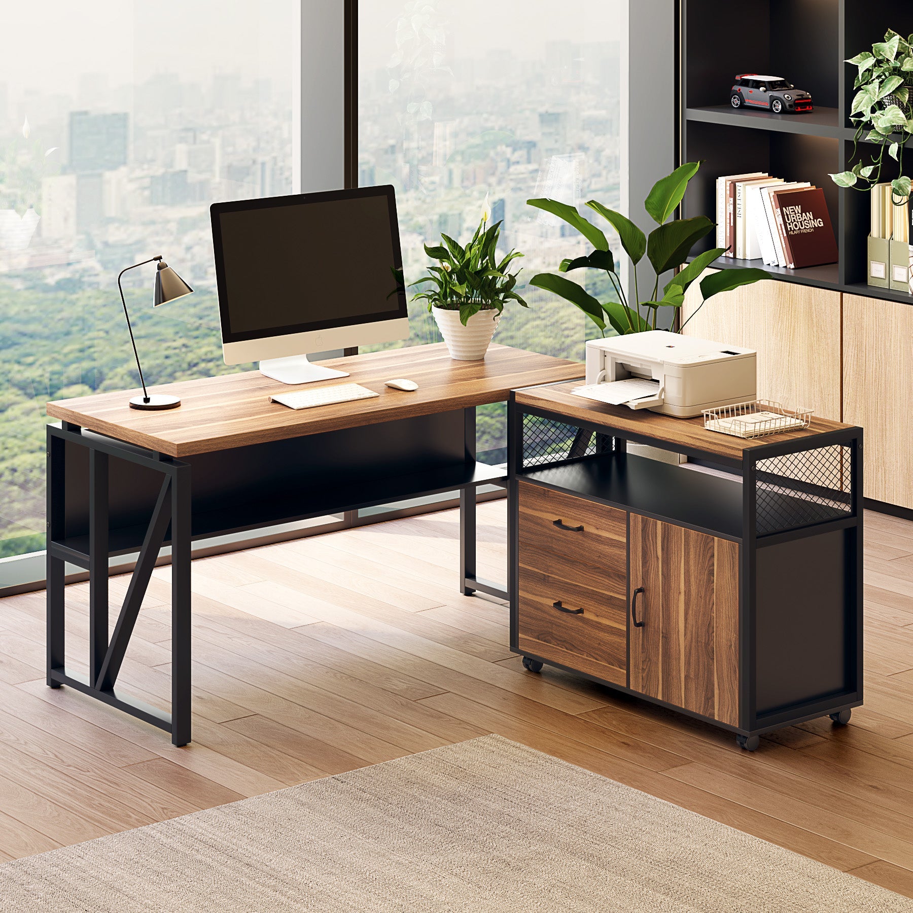 Tribesigns L-Shaped Desk Set, 55