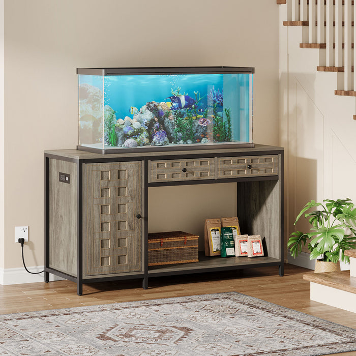 55" Aquarium Stand, Fish Tank Stand With Cabinet & 2 Drawers Tribesigns