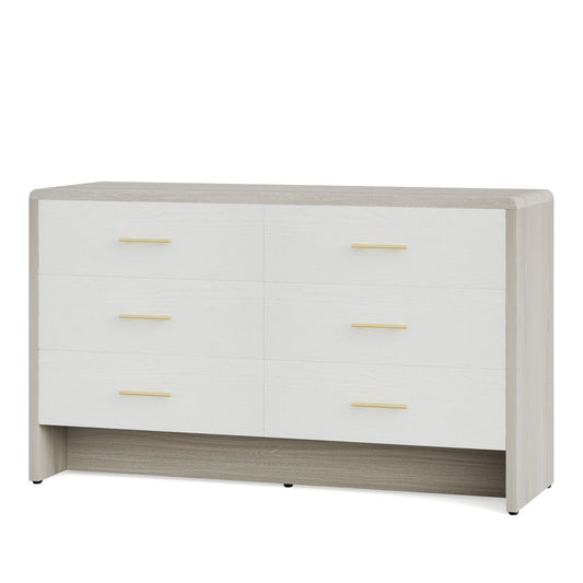 55" Chest Dresser, Modern Storage Organizer Dresser with 6 Drawers Tribesigns