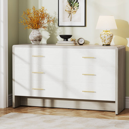 55" Chest Dresser, Modern Storage Organizer Dresser with 6 Drawers Tribesigns