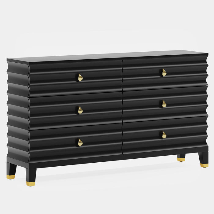 55" Chest of Drawers, 6 - Drawer Dresser Storage Organizer Tribesigns