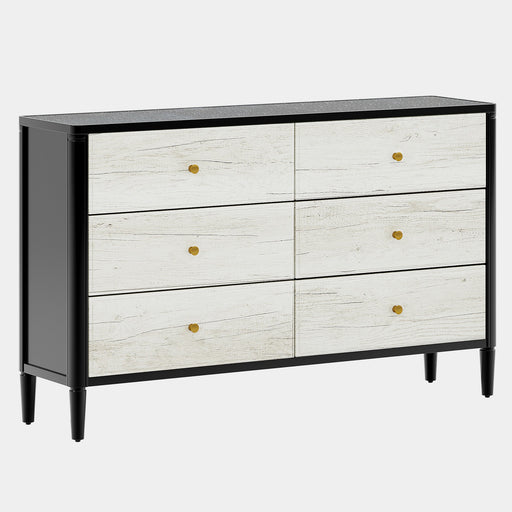 55" Chest Of Drawers, Modern 6 - Drawer Dresser Dressing Cabinet Tribesigns