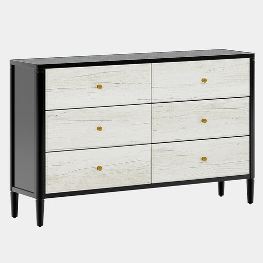 55" Chest Of Drawers, Modern 6 - Drawer Dresser Dressing Cabinet Tribesigns