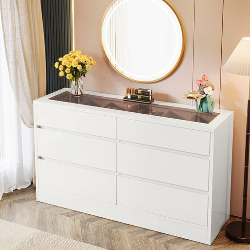 Tribesigns 55" Chest of Dresser, 6 Drawer Dresser Organizer