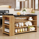 55" Coffee Bar Table, 5 - Tier Kitchen Island Storage Cabinet Tribesigns 3