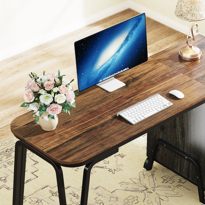 55" Computer Desk, Industrial Home Office Desks with Storage Tribesigns