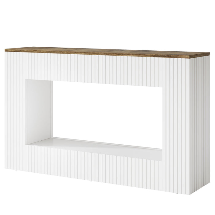 55" Console Table, Wood Entryway Table Sofa Table with Storage Tribesigns
