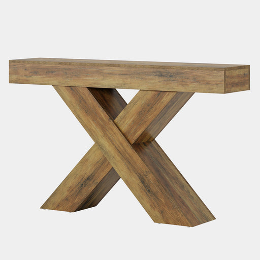 55" Console Table, Wooden Unique Design Sofa Foyer Table Tribesigns