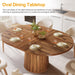 55" Dining Table, Wood Oval Kitchen Dinner Table Tribesigns