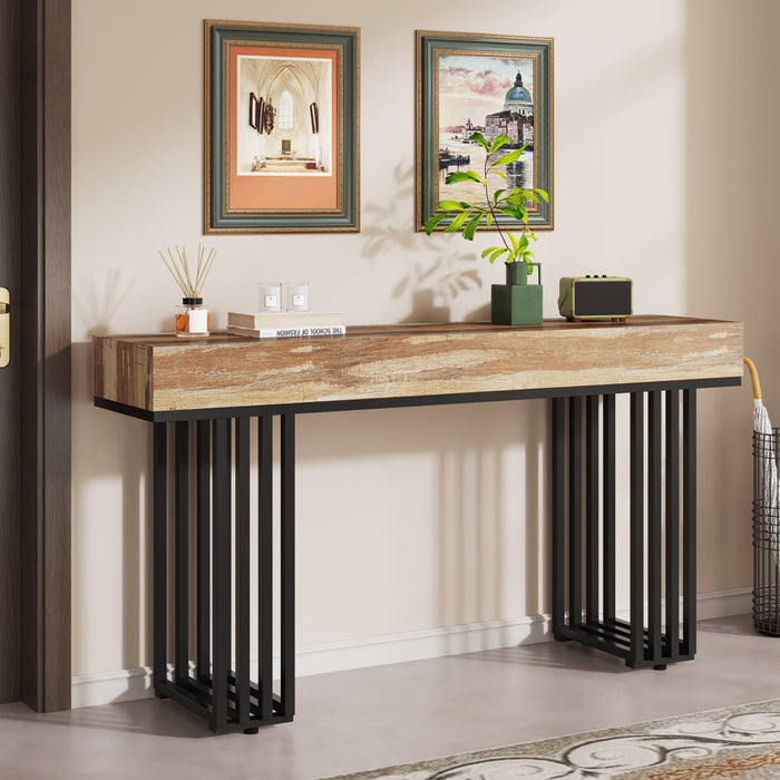 55 - inch Console Table, Modern Entryway Table with Metal Legs Tribesigns