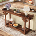 55 Inches Console Table, Farmhouse Sofa Table with 2-Tier Storage Shelves Tribesigns