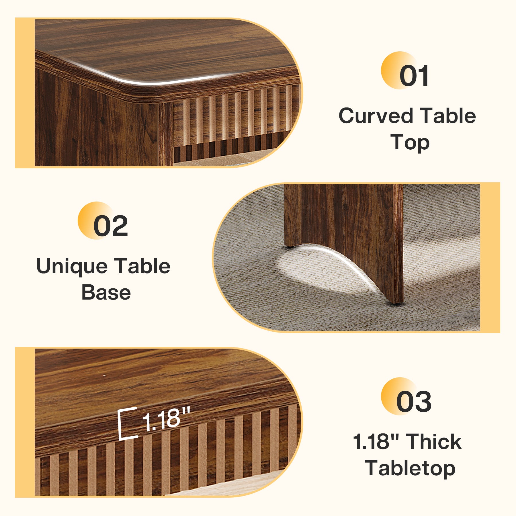 55" Kitchen Table with 2 Benches, 3-Piece Dining Table Set for 4-6 People