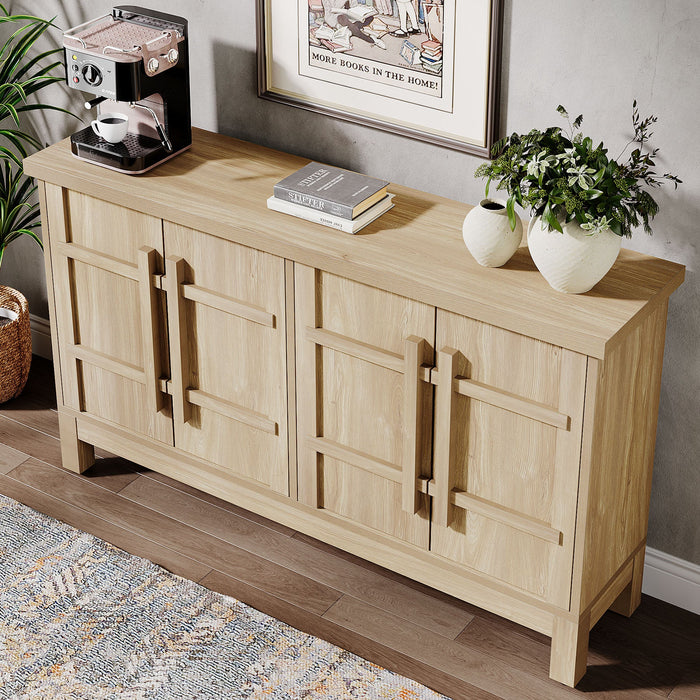 55" Sideboard Buffet, Farmhouse Sideboard Cabinet Credenzas with Storage Tribesigns