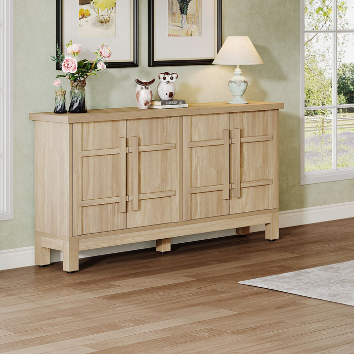 55" Sideboard Buffet, Farmhouse Sideboard Cabinet Credenzas with Storage Tribesigns