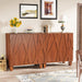 55" Sideboard Buffet Storage Credenza Cabinet with Solid Wood Legs Tribesigns