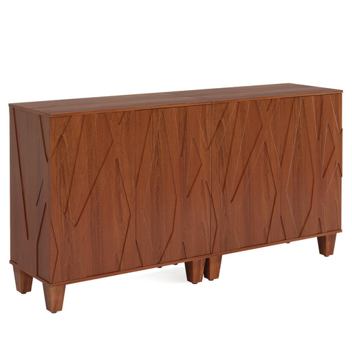 55" Sideboard Buffet Storage Credenza Cabinet with Solid Wood Legs Tribesigns