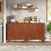 55" Sideboard Buffet Storage Credenza Cabinet with Solid Wood Legs Tribesigns