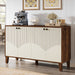 55" Sideboard Buffet, Wood Kitchen Storage Cabinet With 4 Doors Tribesigns