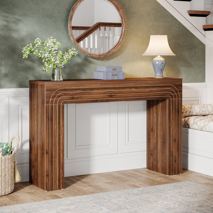 55" Wood Console Table, Farmhouse Sofa Table Hallway Table Tribesigns