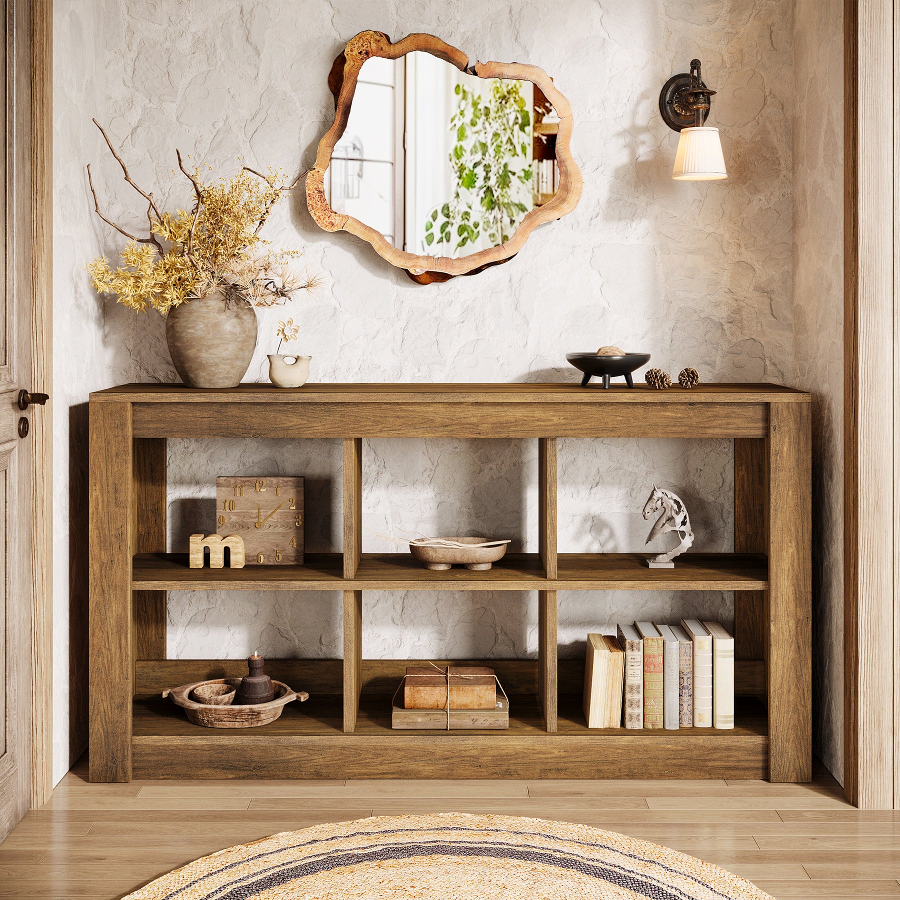 55.1" Console Table, Rectangular Sofa Table Entryway Table with Storage