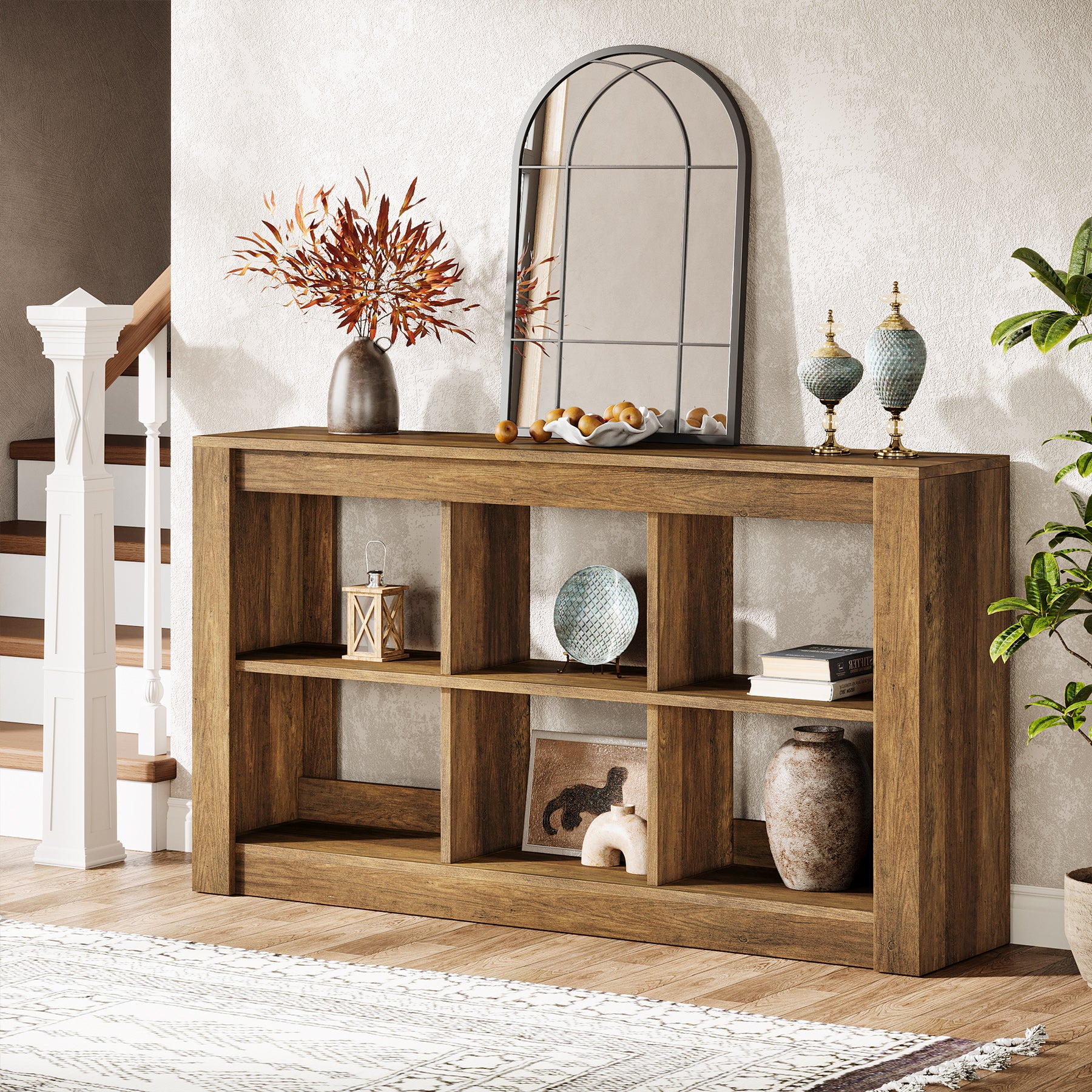 55.1" Console Table, Rectangular Sofa Table Entryway Table with Storage