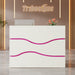 55.1" Reception Desk, Modern Front Desk Reception Counter with LED Lights Tribesigns