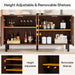 55.1" Sideboard Buffet, Kitchen Sideboard Storage Cabinet with 4 Doors Tribesigns