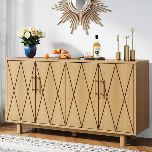 55.11" Sideboard Buffet, Kitchen Buffet Storage Cabinet with Doors Tribesigns