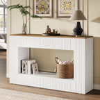 55" Console Table, Wood Entryway Table Sofa Table with Storage