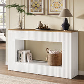 55" Console Table, Wood Entryway Table Sofa Table with Storage 3