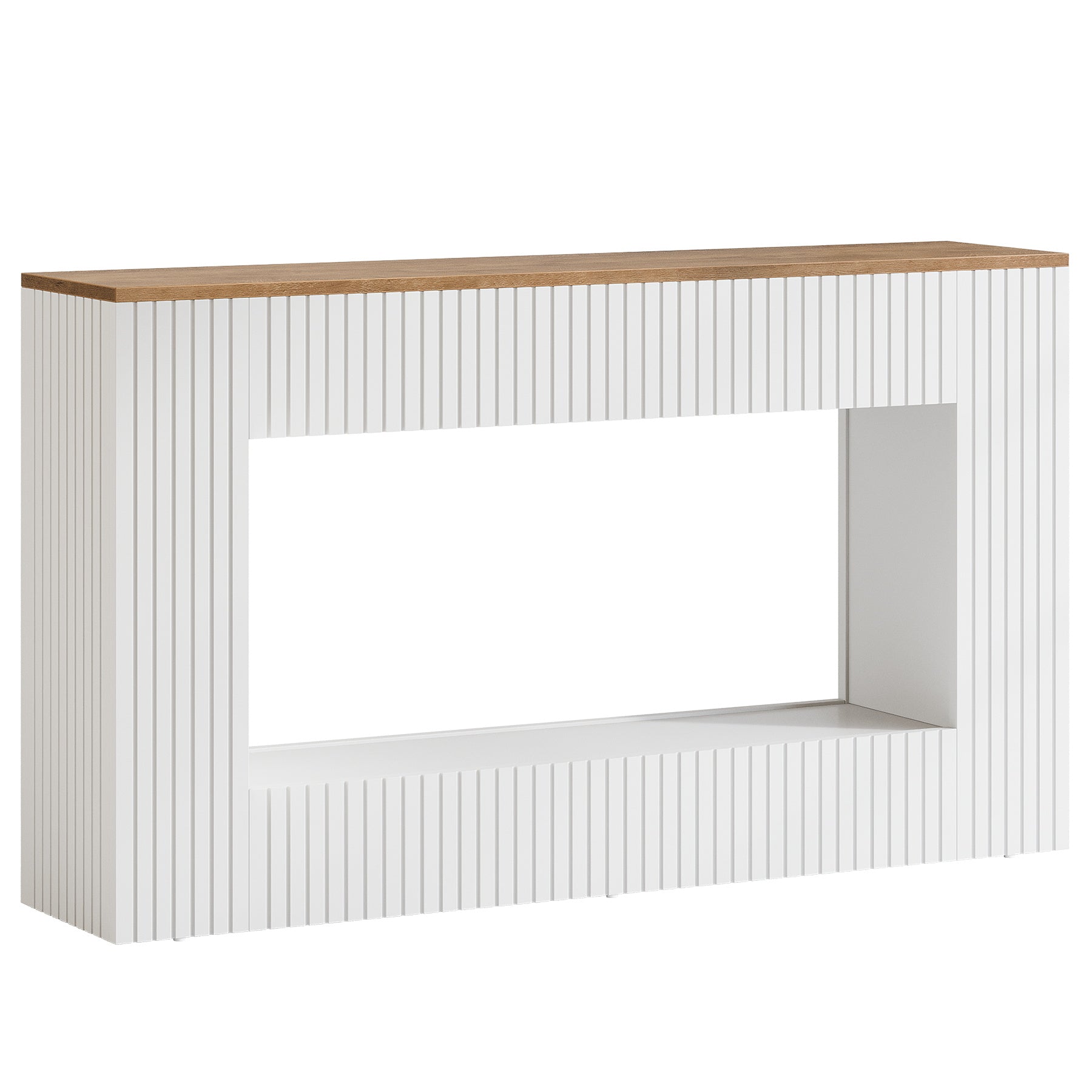 55" Console Table, Wood Entryway Table Sofa Table with Storage