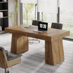 55" Executive Desk, Mid-Century Modern Home Office Computer Desk Workstation