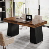 55" Executive Desk, Mid-Century Modern Home Office Computer Desk Workstation 3