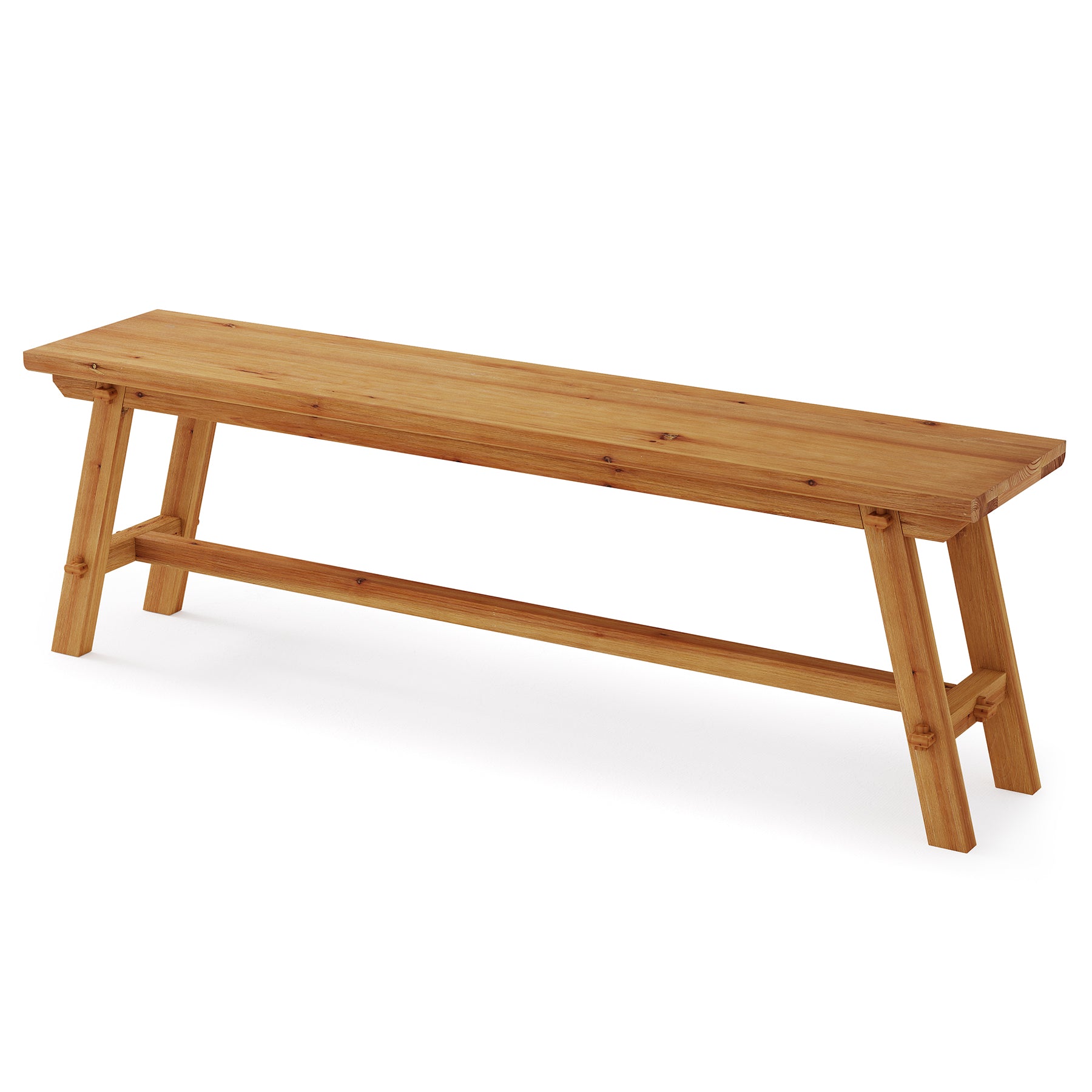 55" Farmhouse Dining Bench, Solid Wood Kitchen Table Bench with Sturdy Frame