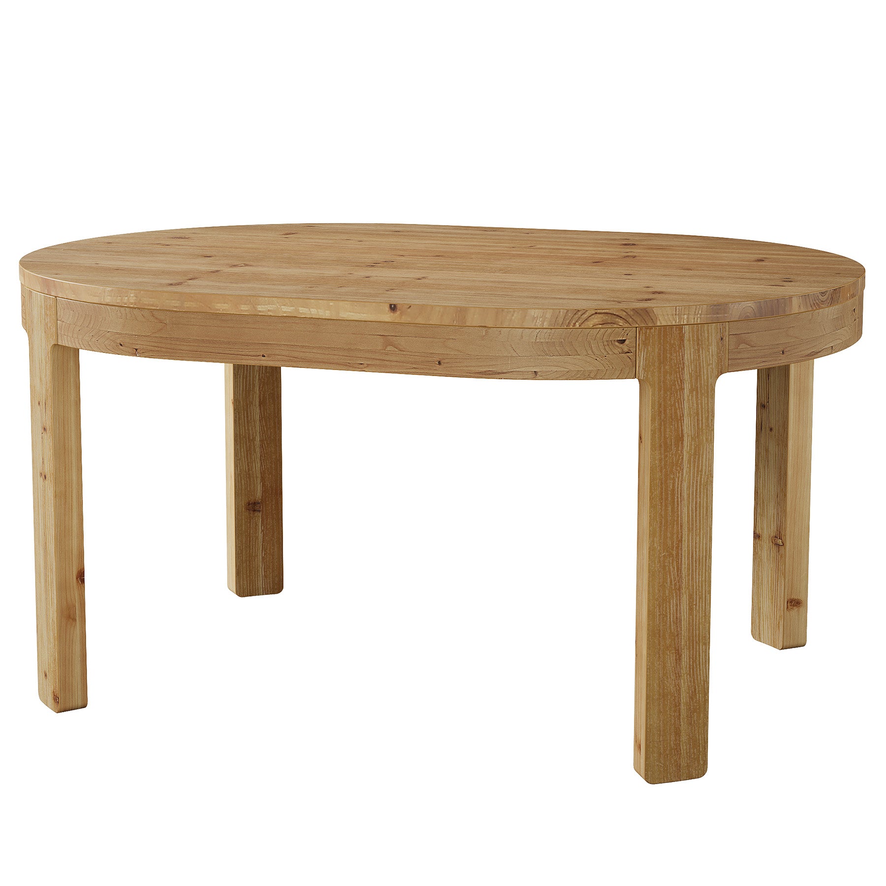 55" Oval Dining Table, Solid Wood Kitchen Dinner Table for 4 People