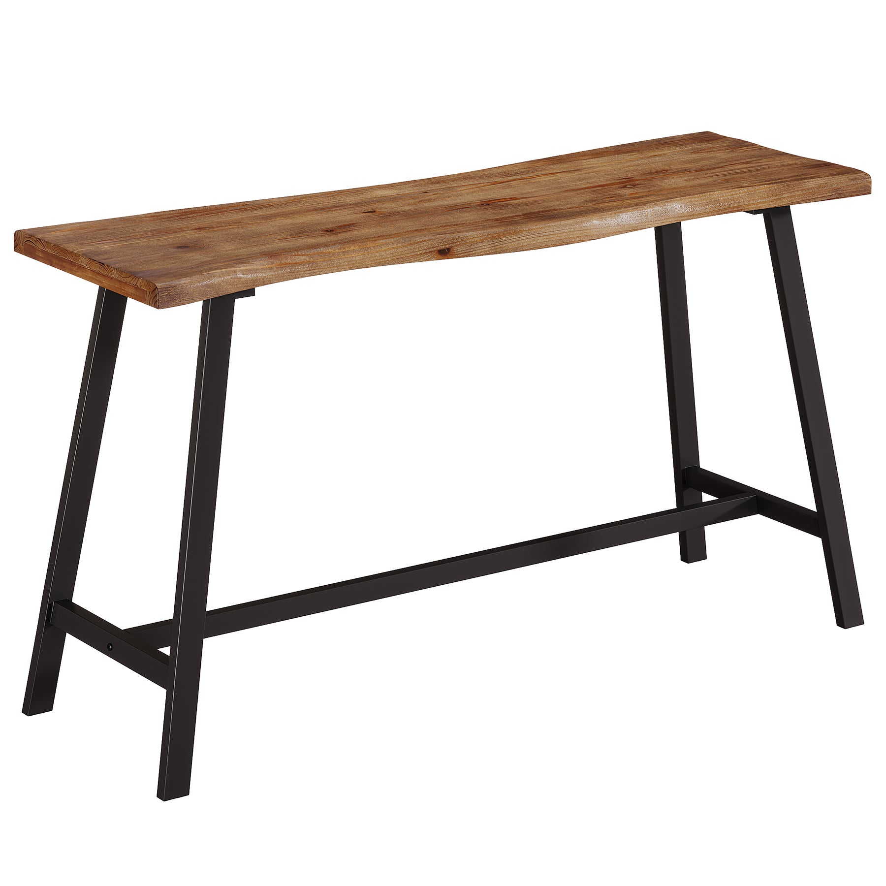 55" Solid Wood Bar Table, Industrial Counter Height Pub Table Bar Units