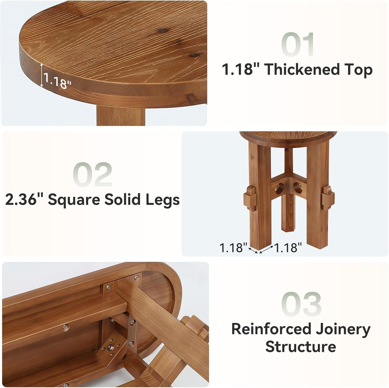 55" Solid Wood Entryway Bench, Shoe Storage Bench for Hallway, Bedroom, Living Room