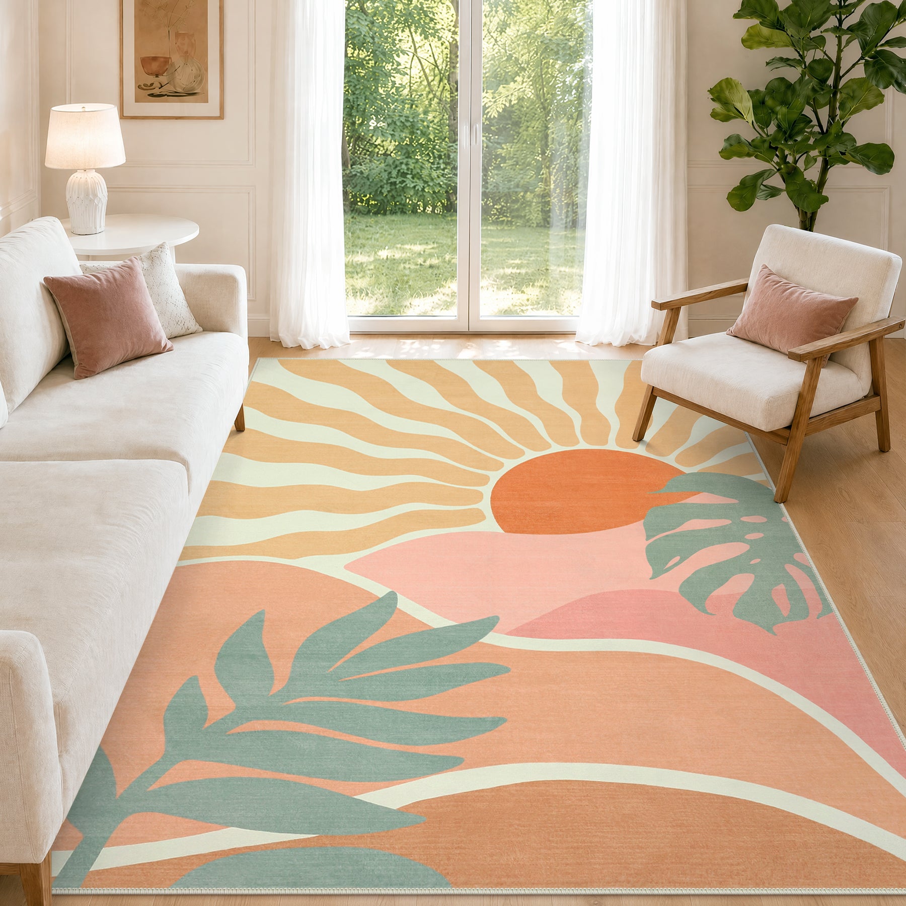 Boho Sun Area Rug#Color_Orange