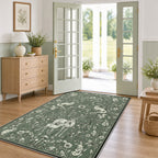 Whimsical Woodland Botanical Area Rug#Color_Green