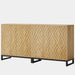 57" Sideboard Buffet, Set of 2 Coffee Bar Cabinet Credenza with 4 Doors & Shelves Tribesigns