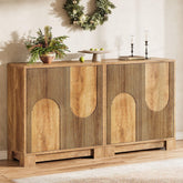 57.5" Set of 2 Sideboard Buffet, Coffee Bar Cabinet with Push-to-Open Doors 3