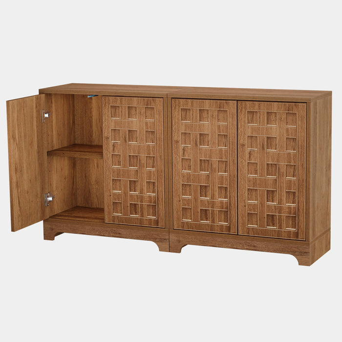 57.5" Set of 2 Sideboard Buffet, Storage Cabinet Credenza with Doors Tribesigns