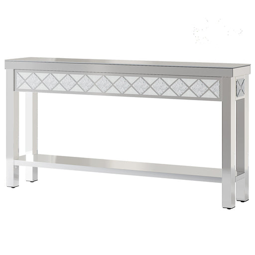 59" Console Table, Modern Mirrored Sofa Table Glass Entryway Table Tribesigns