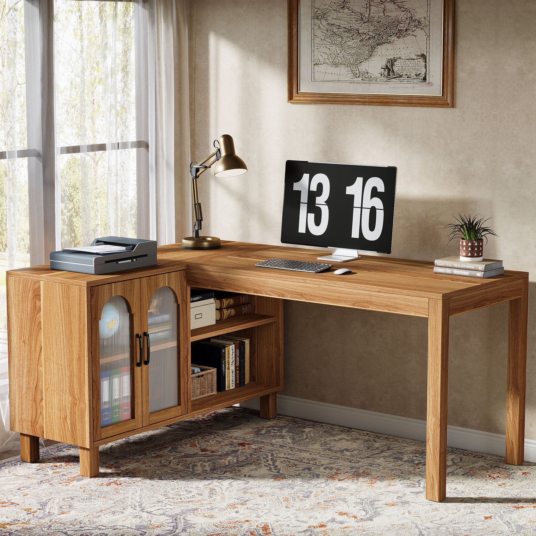 Tribesigns 59 L Shaped Executive Desk Computer Desk Home Office Desk