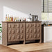 59" Sideboard Buffet, Console Cabinet Credenzas Coffee Bar Cabinet with Adjustable Shelf Tribesigns