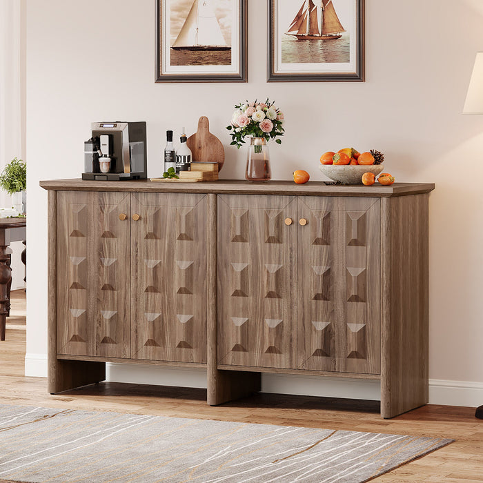 59" Sideboard Buffet, Console Cabinet Credenzas Coffee Bar Cabinet with Adjustable Shelf Tribesigns